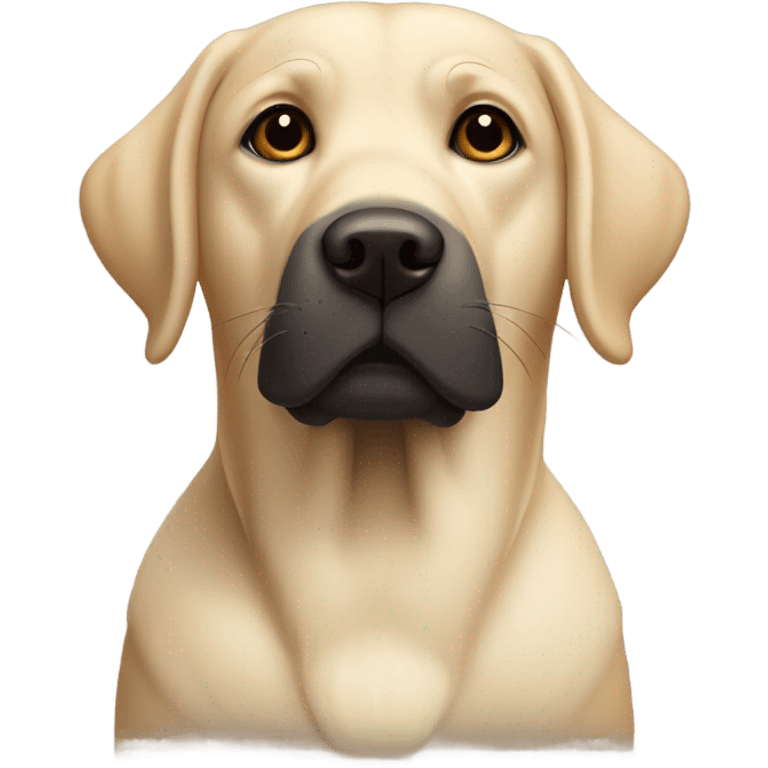 Labrador  with slightly black ears with one eye open and the other closed emoji