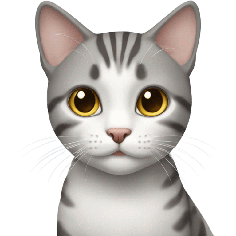 grey and white tabby cat shorthair  emoji