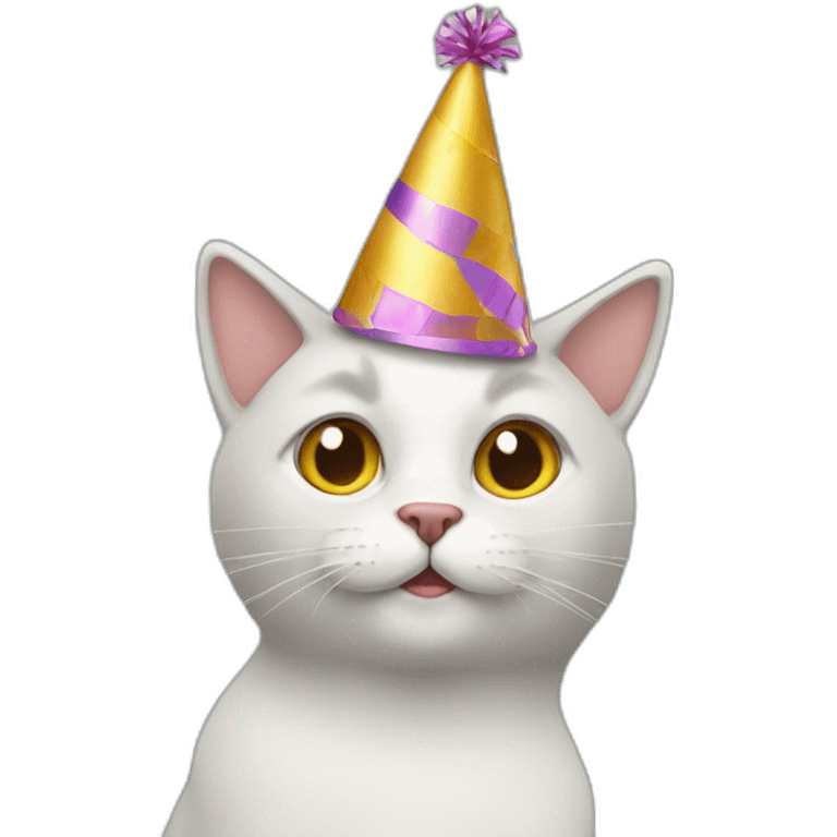 Cat with a party hat emoji