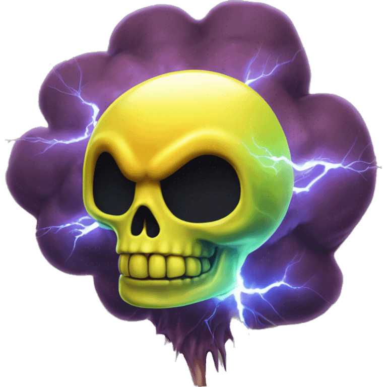 radioactive lightning bolt smiley glow cloud mushroom skull emoji