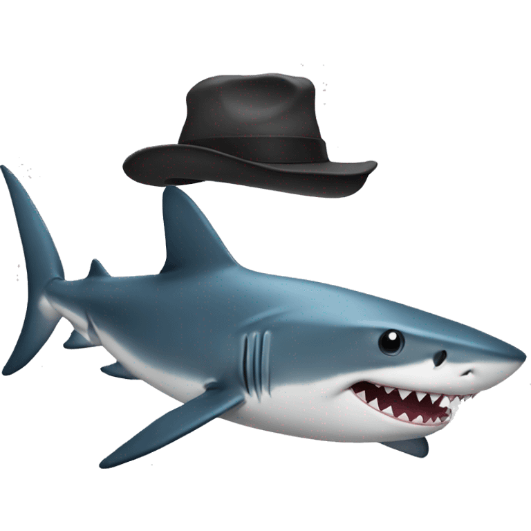 Shark with hat emoji