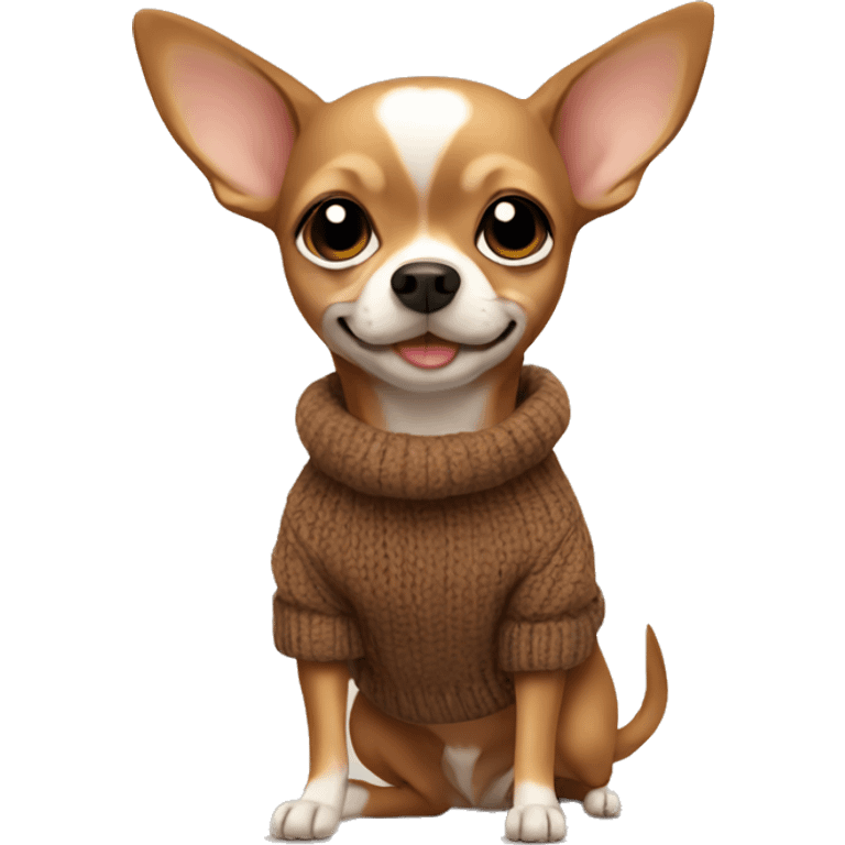 Chihuahua in brown sweater  emoji