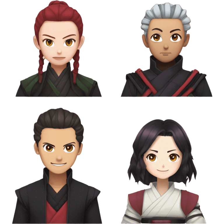 Tanjiro and Nezuko and zenitzu with inoskea emoji