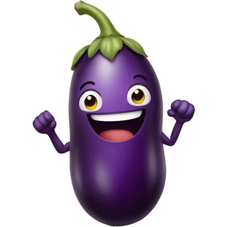 Eggplant with arms emoji