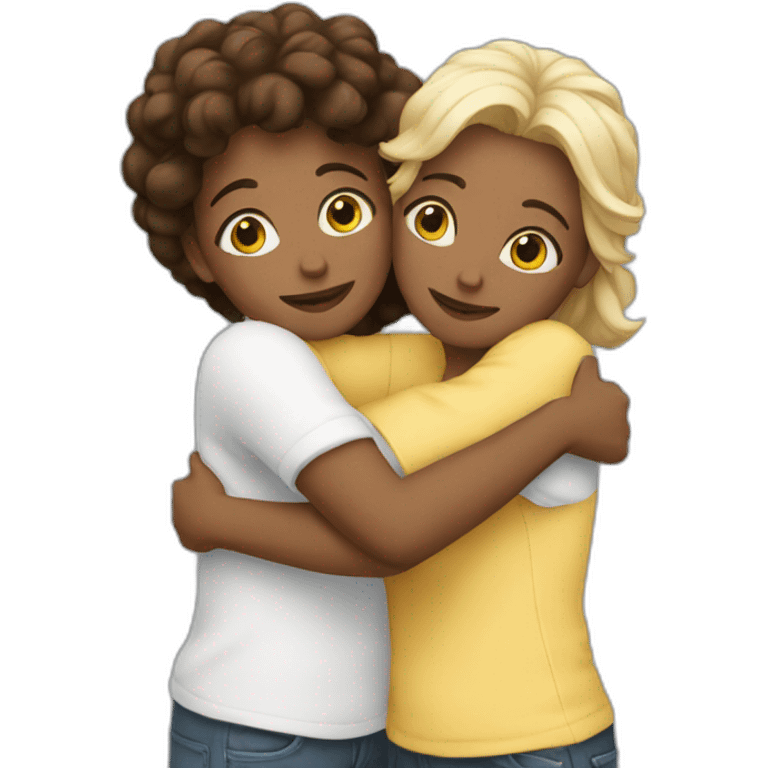 Two bestie hugging emoji