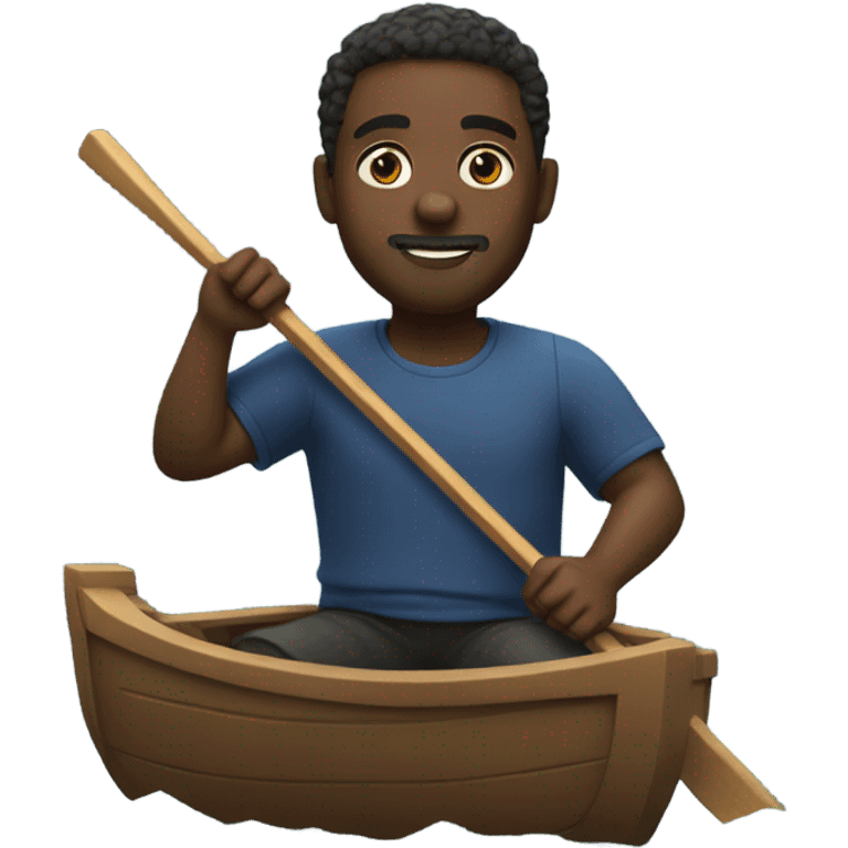 Black man rowing a boat emoji