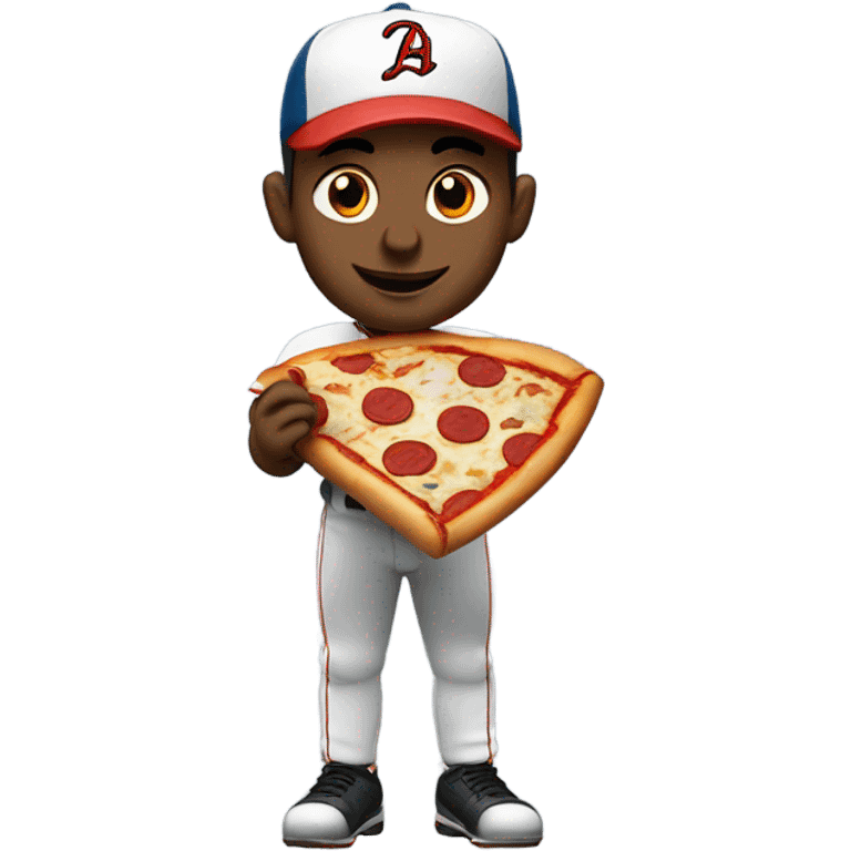 Baseball player eating pizza emoji