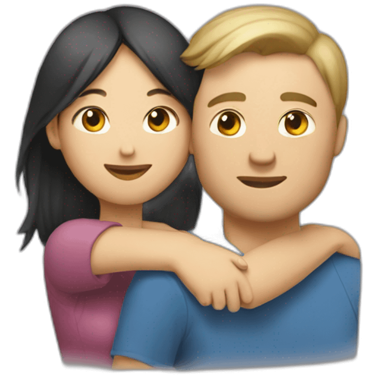 caucasian-man-hugs-asian-woman emoji