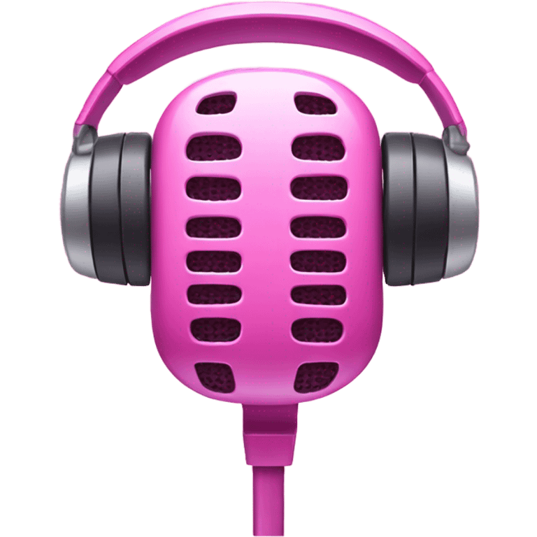 pink microphone headset emoji