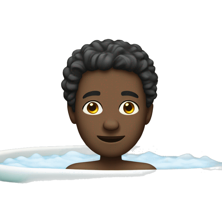 Black man in bath emoji