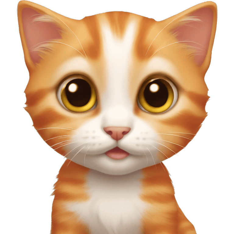 cute orange kitten with big eyes emoji