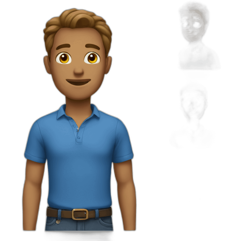 man blue shirt key emoji