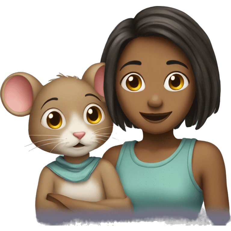 Girl and mouse  emoji