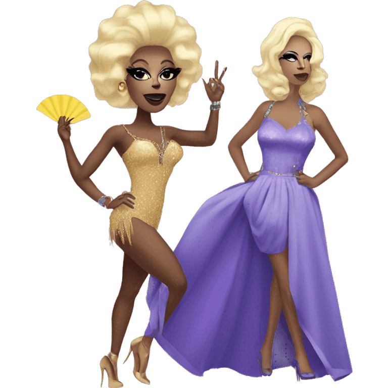 Drag queen with a fan in hand  emoji