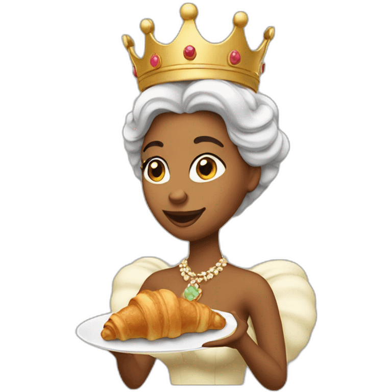 queen eating croissant emoji