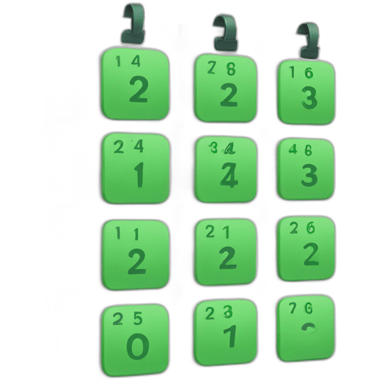 a green calendar emoji