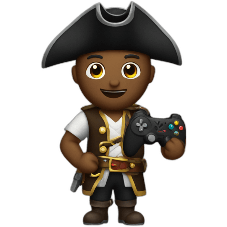 A pirate with a video game controller emoji