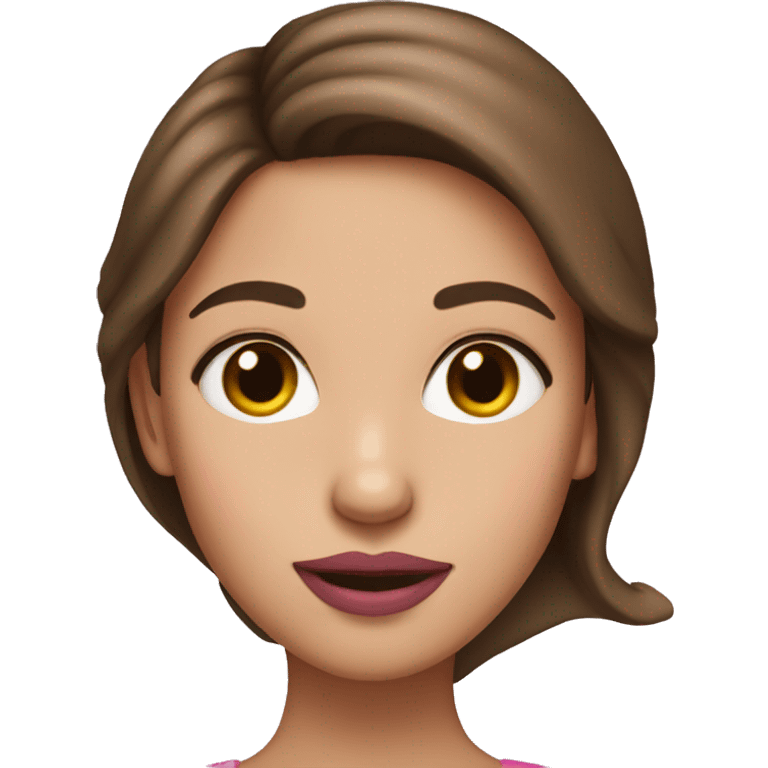 Girl with brown hair and pink lips emoji