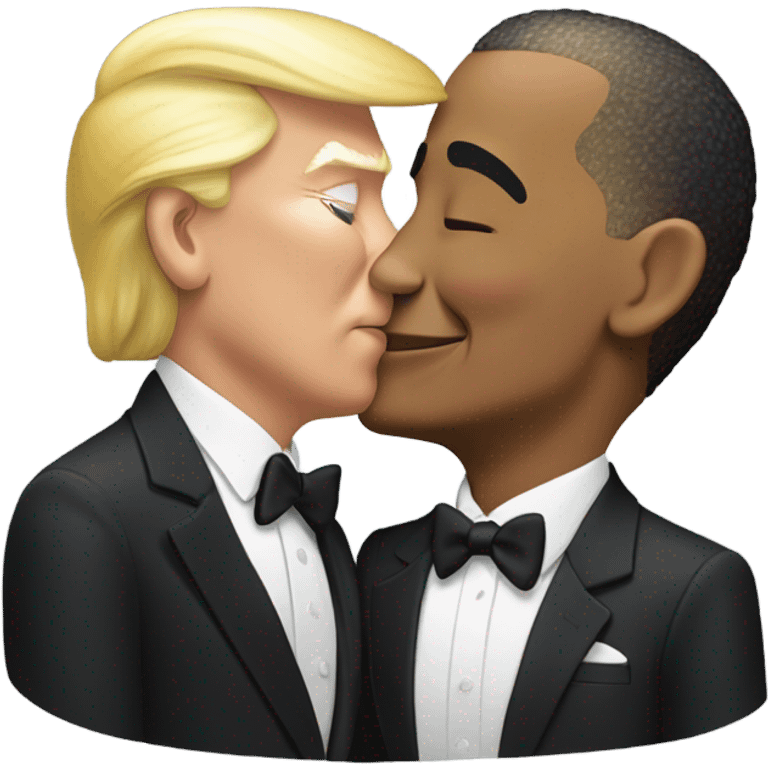 Trump kissing Obama emoji