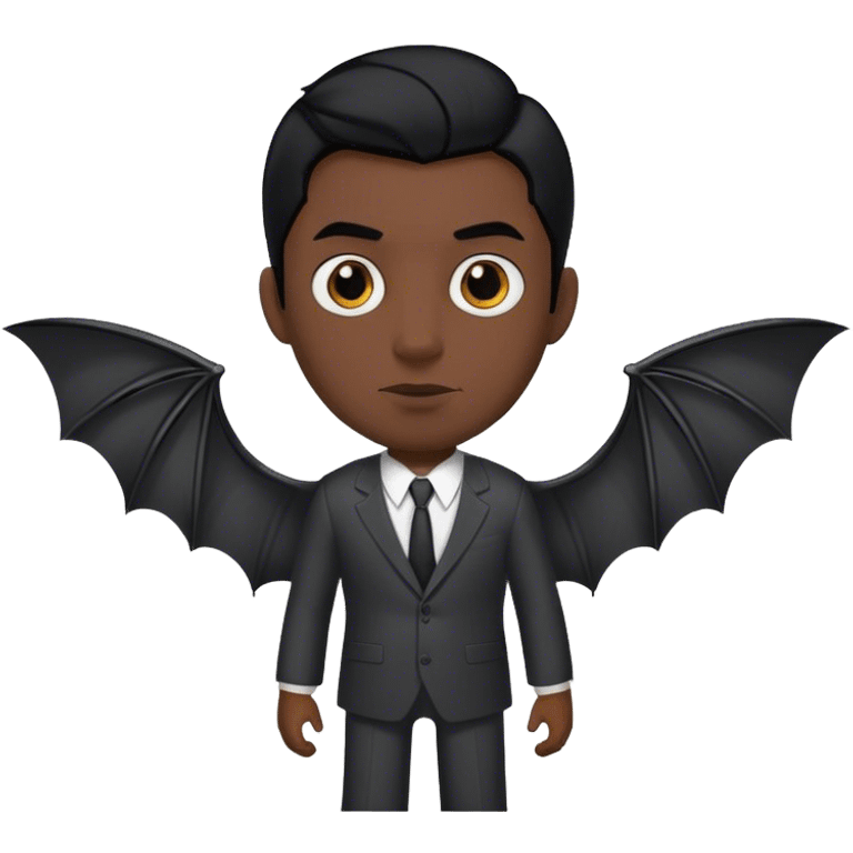 black hair tall man with bat wings in a suit emoji