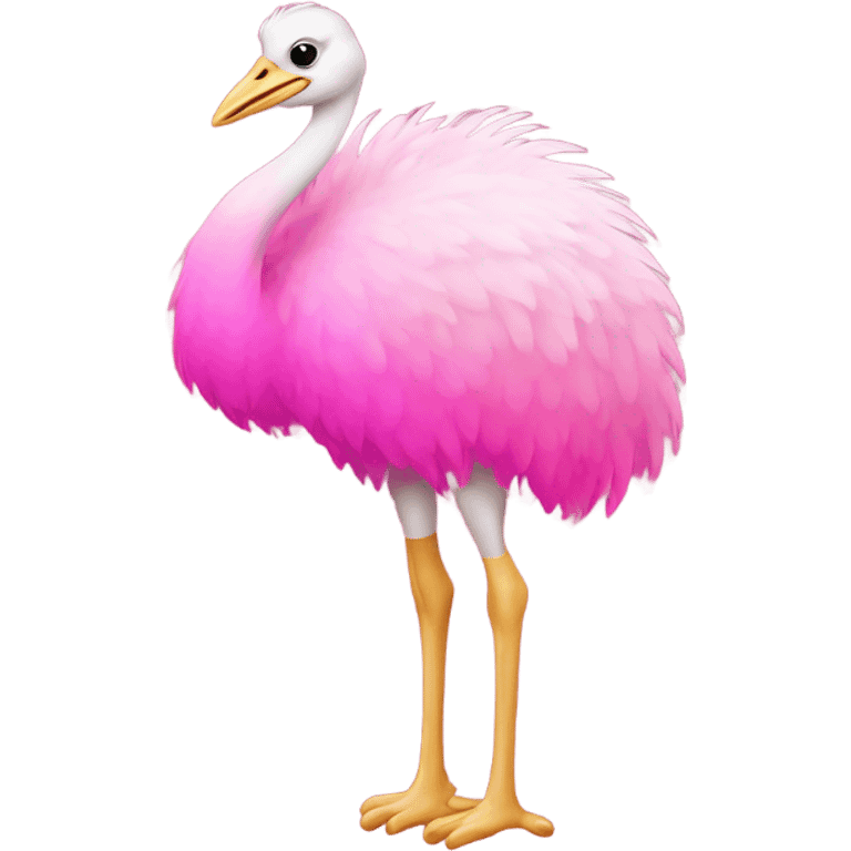 Pink ombre full body ostrich with glitter emoji