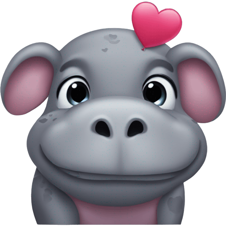 hippopotamus in love emoji