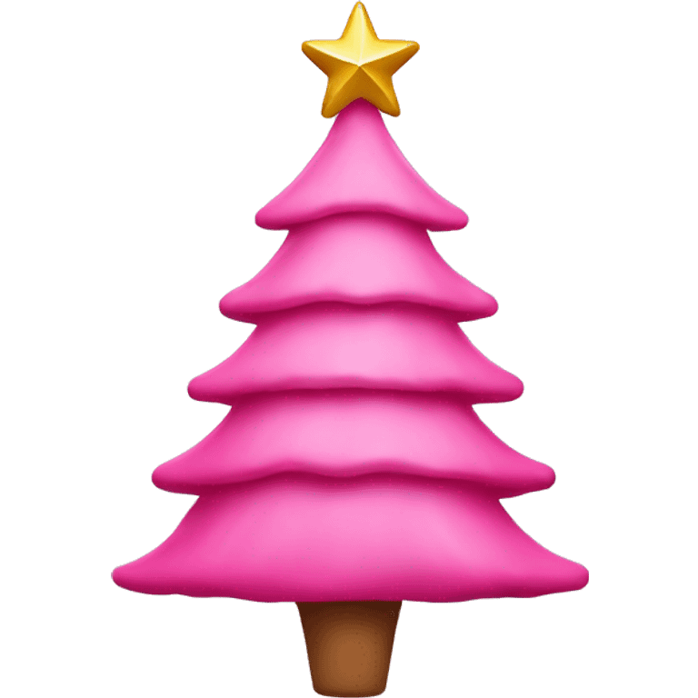 Pink Christmas tree with l and a star on top emoji