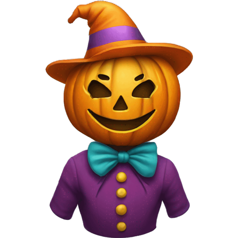 pumpkin in a clown costume emoji