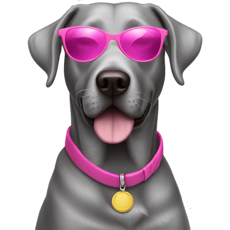 Silver lab wearing pink sunglasses  emoji