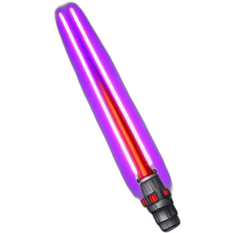 Red lightsaber crossed with purple lightsaber emoji