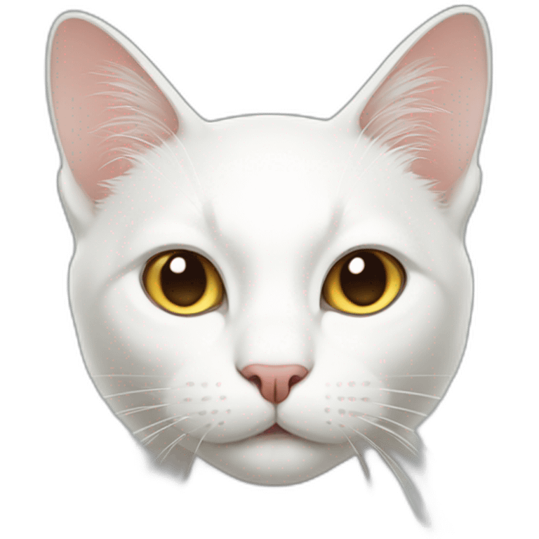 white cat in ios style emoji