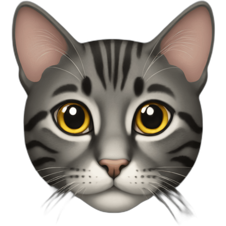 black tabby cat emoji