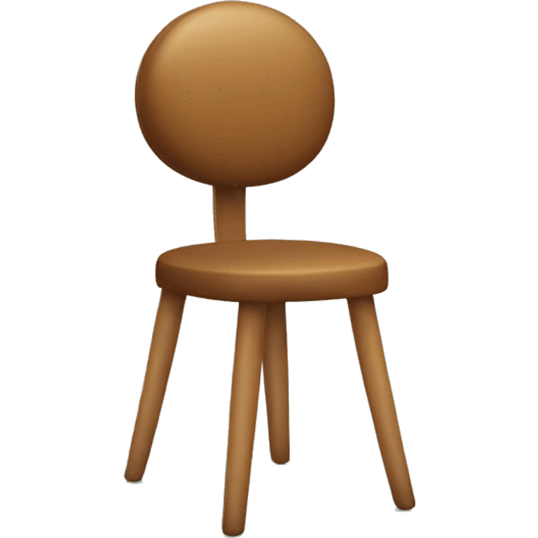 A chair with arms and legs and hairs and a face emoji