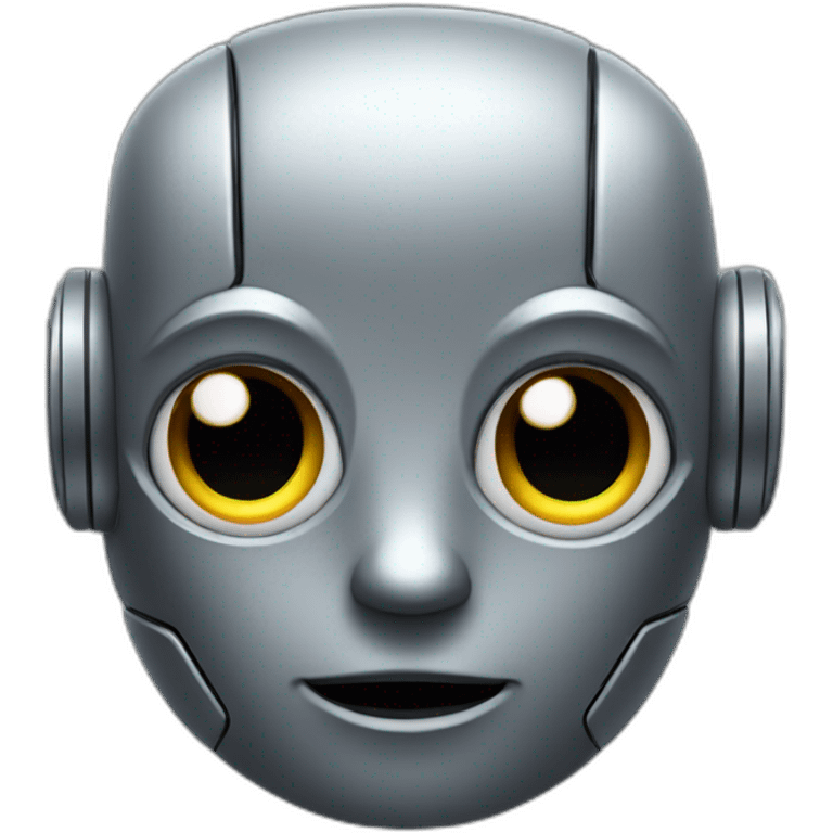 cute space gray robot face emoji