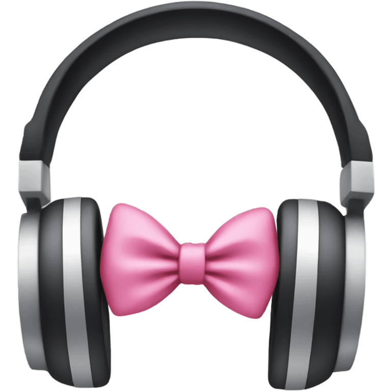 Headphones with pink bow emoji