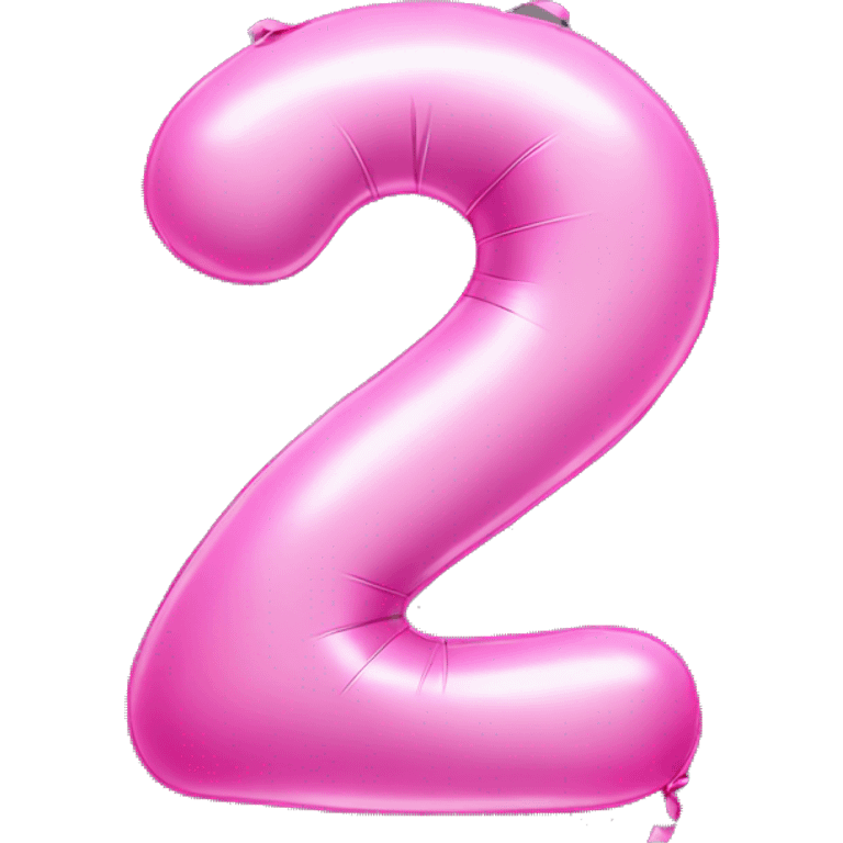 Pink baloon in the shape of number 2 more shiny emoji