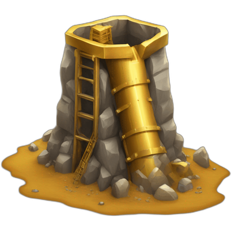 mining gold shaft emoji