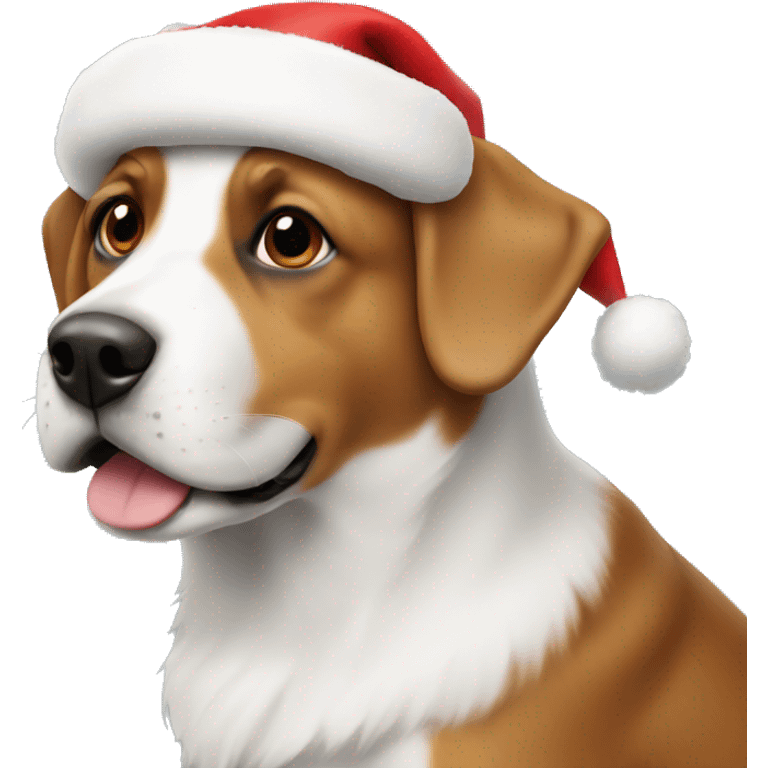 dog with christmas hat emoji