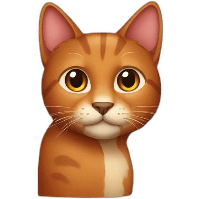 Brown red cat emoji