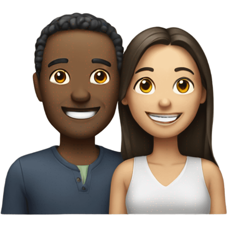 Man and woman smiling emoji