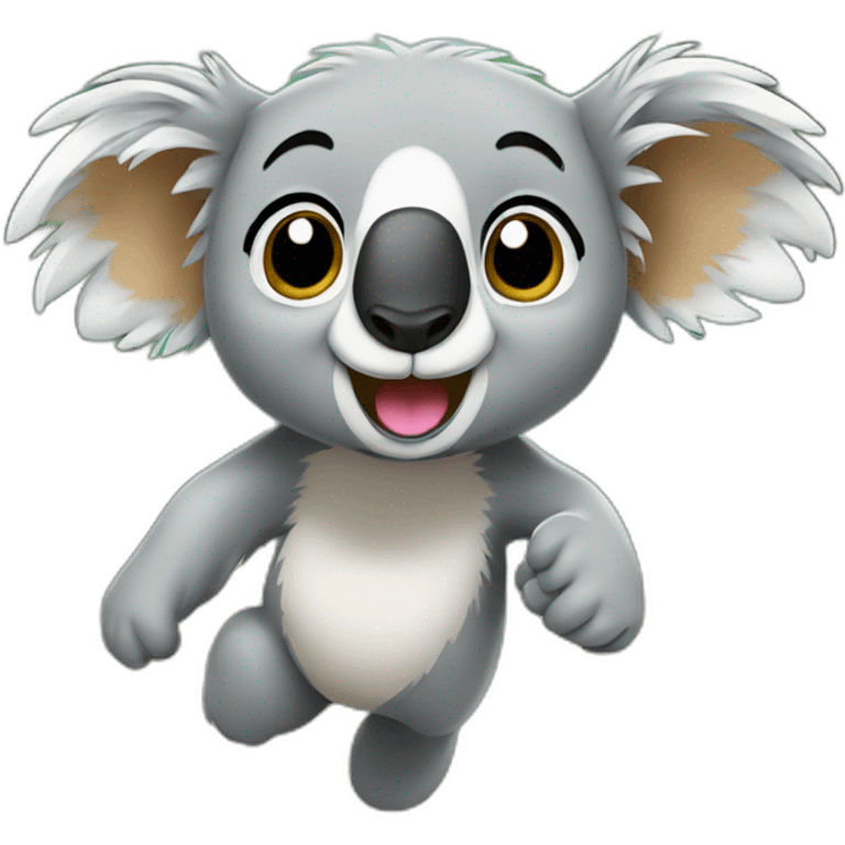 koala running in the raing emoji