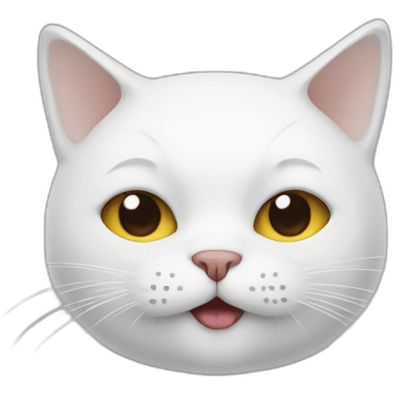 white cat wearing mask emoji