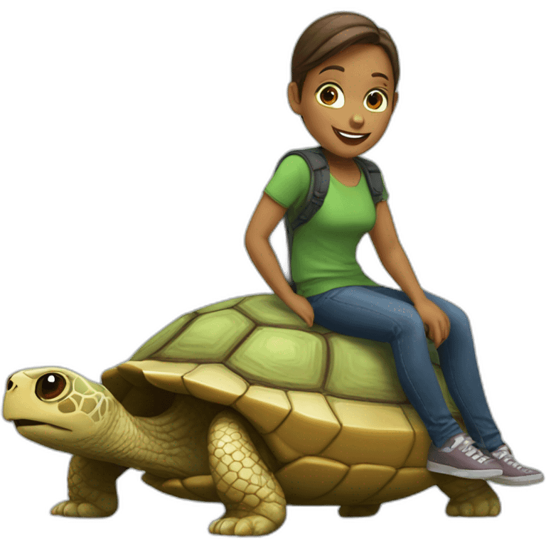 Chat sur une tortue emoji