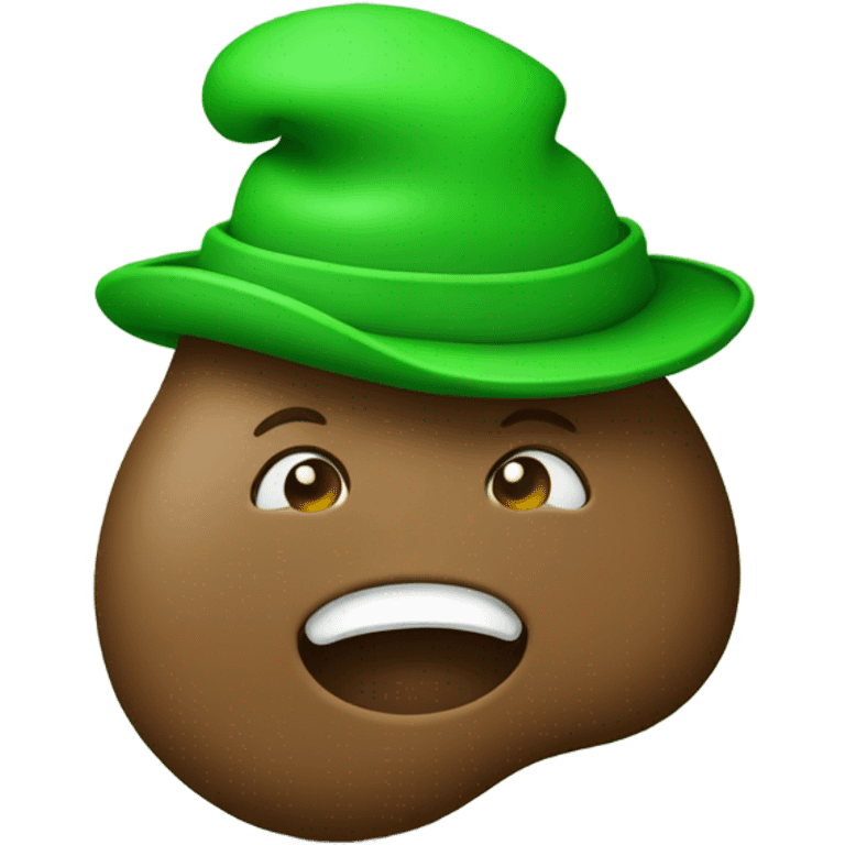 Poop with a green hat emoji