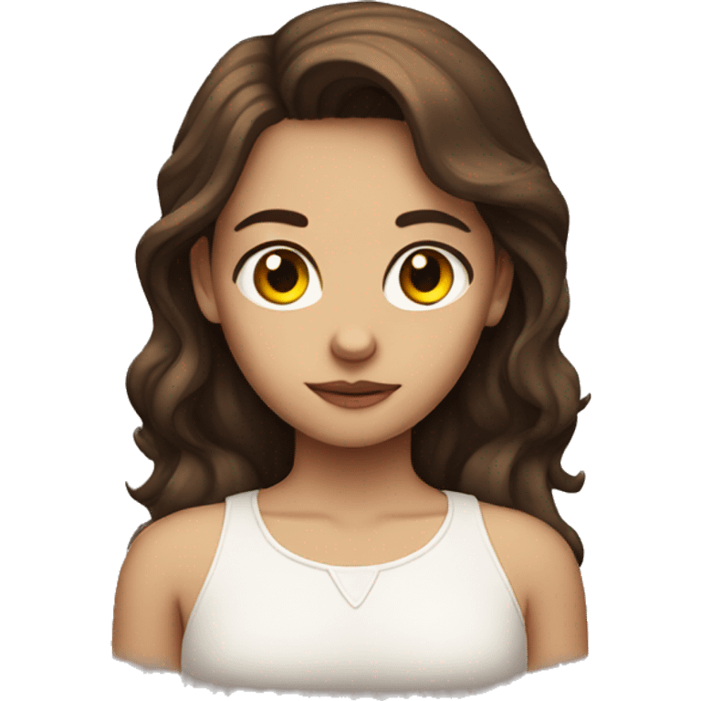 A girl with brown hair, is a half angel half demon emoji