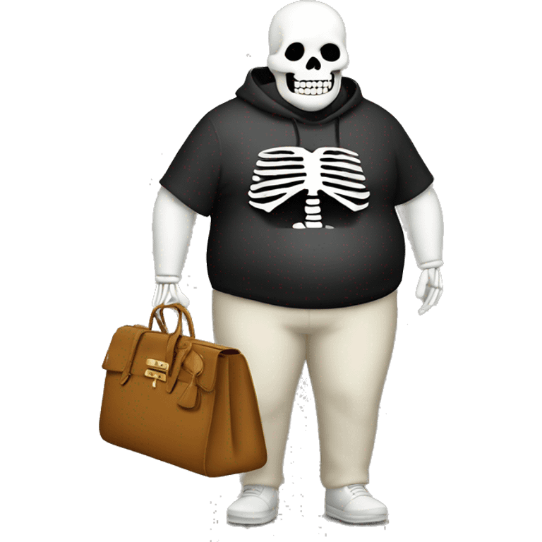 Fat skeleton with birkin bag emoji