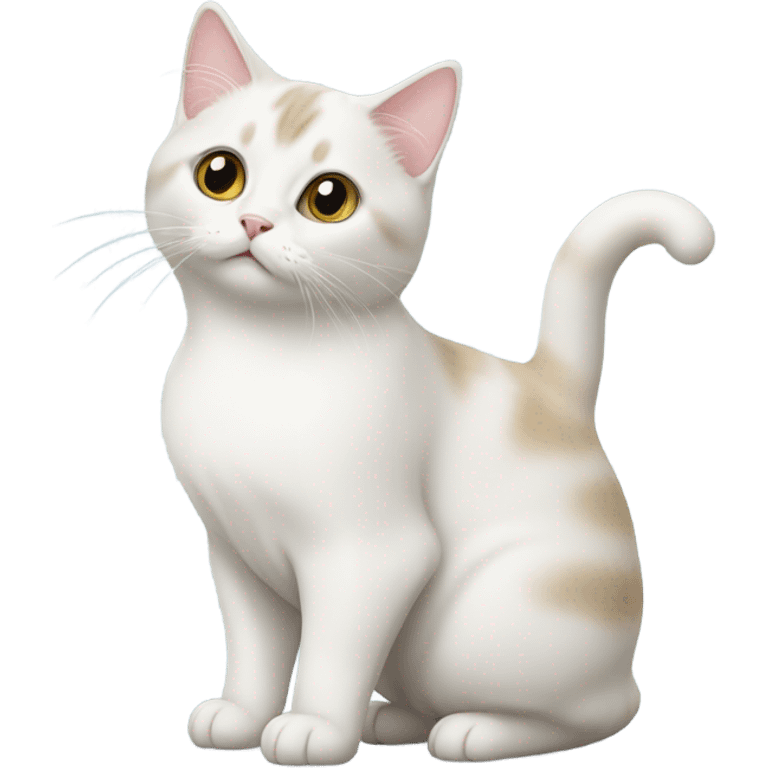 White munchkin cat standing  emoji