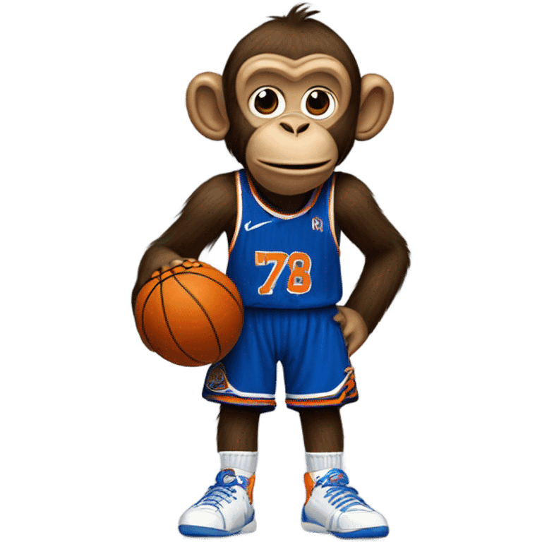 Monkey in a knicks jersey emoji