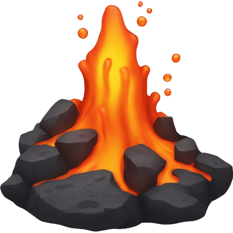 Lava rocks with melted lava emoji