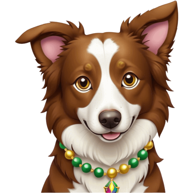 Border collie Mardi Gras emoji